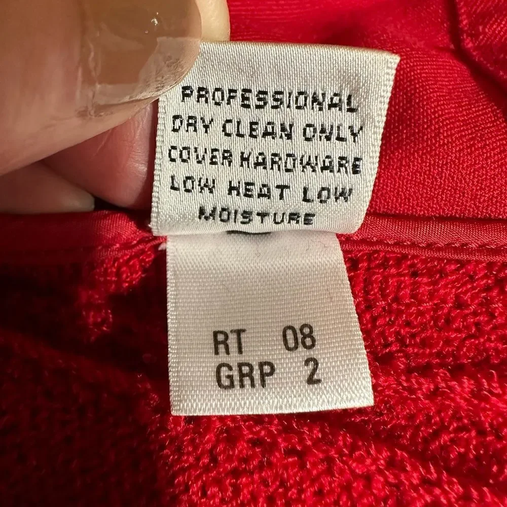 ST. JOHN SPORT Women's Ribbed Cotton Knit Zipper Sweater Jacket Red Size Petite